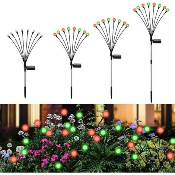 Solar Firefly Lights Outdoor Waterproof; 8 Modes Red and Green Firefly Swaying - Picture 7 of 7